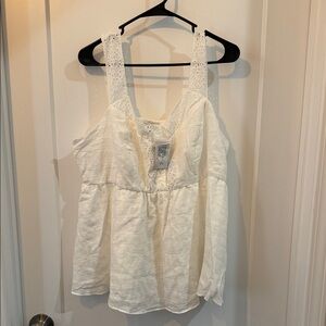 Torrid Cream Lace Strap Blouse